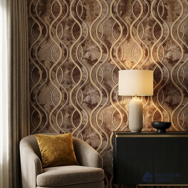 AA100906 | 9.5 Meter x 21 Inch PVC Patterned Look Wallpaper - 55 Sq. Ft. | Minimum 15% wastage during installation