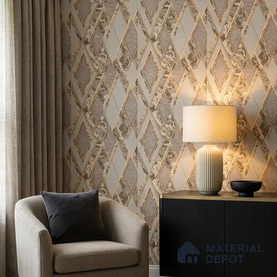AA100103 | 9.5 Meter x 21 Inch PVC Geometric Look Wallpaper - 55 Sq. Ft. | Minimum 15% wastage during installation