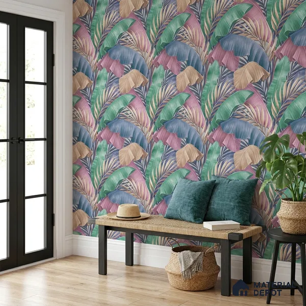 AA100204 | 9.5 Meter x 21 Inch PVC Florals Look Wallpaper - 55 Sq. Ft. | Minimum 15% wastage during installation