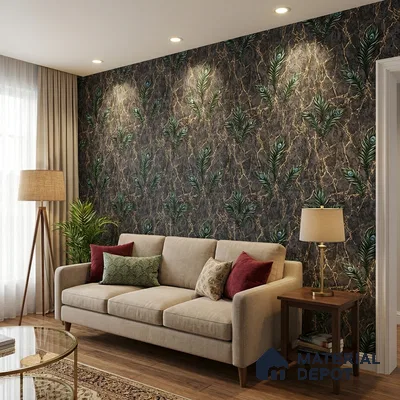 AA100707 | 9.5 Meter x 21 Inch PVC Florals Look Wallpaper - 55 Sq. Ft. | Minimum 15% wastage during installation