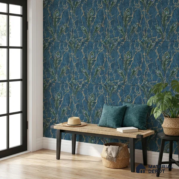 AA100706 | 9.5 Meter x 21 Inch PVC Florals Look Wallpaper - 55 Sq. Ft. | Minimum 15% wastage during installation