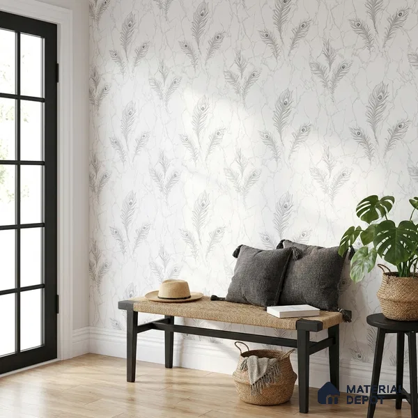 AA100702 | 9.5 Meter x 21 Inch PVC Florals Look Wallpaper - 55 Sq. Ft. | Minimum 15% wastage during installation