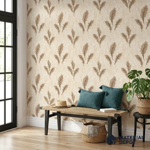 AA100704 | 9.5 Meter x 21 Inch PVC Florals Look Wallpaper - 55 Sq. Ft. | Minimum 15% wastage during installation