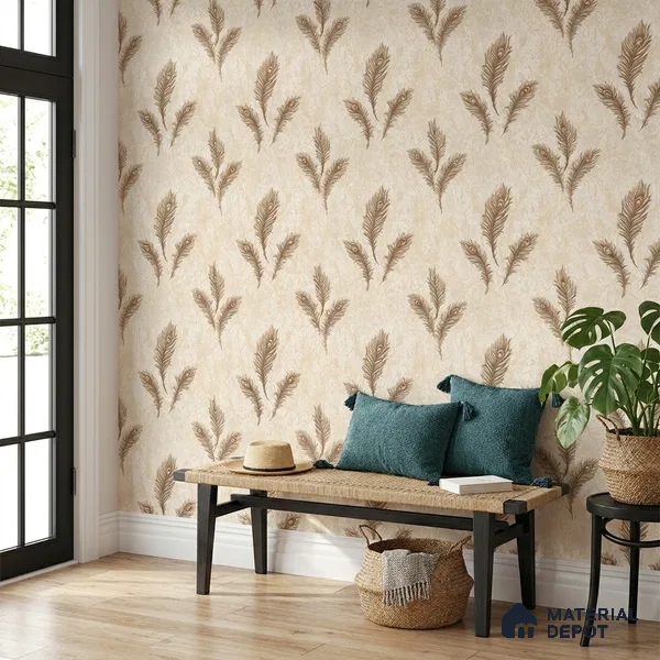 AA100704 | 9.5 Meter x 21 Inch PVC Florals Look Wallpaper - 55 Sq. Ft. | Minimum 15% wastage during installation