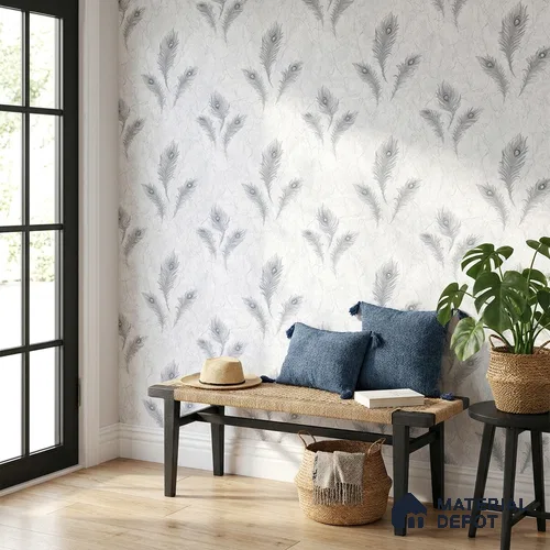 AA100701 | 9.5 Meter x 21 Inch PVC Florals Look Wallpaper - 55 Sq. Ft. | Minimum 15% wastage during installation