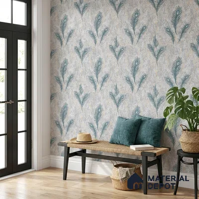 AA100703 | 9.5 Meter x 21 Inch PVC Florals Look Wallpaper - 55 Sq. Ft. | Minimum 15% wastage during installation