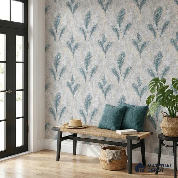 AA100703 | 9.5 Meter x 21 Inch PVC Florals Look Wallpaper - 55 Sq. Ft. | Minimum 15% wastage during installation