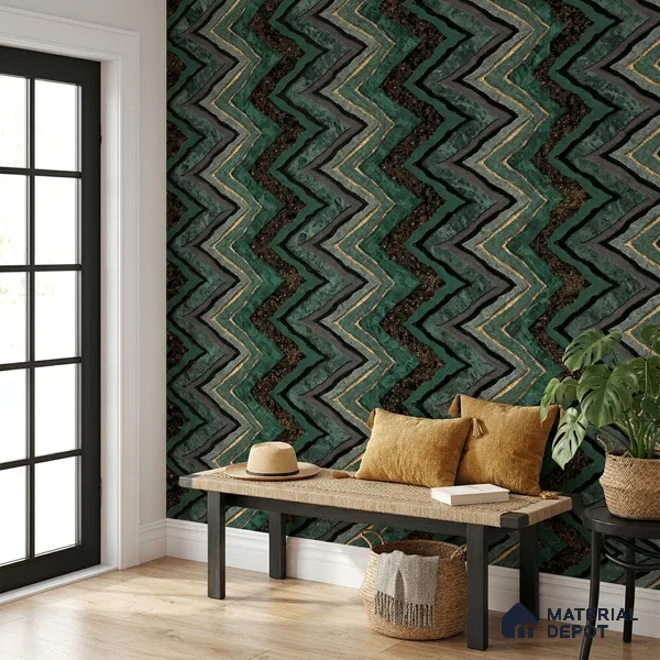 AA100308 | 9.5 Meter x 21 Inch PVC Patterned Look Wallpaper - 55 Sq. Ft. | Minimum 15% wastage during installation