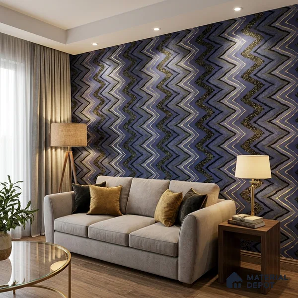 AA100307 | 9.5 Meter x 21 Inch PVC Patterned Look Wallpaper - 55 Sq. Ft. | Minimum 15% wastage during installation