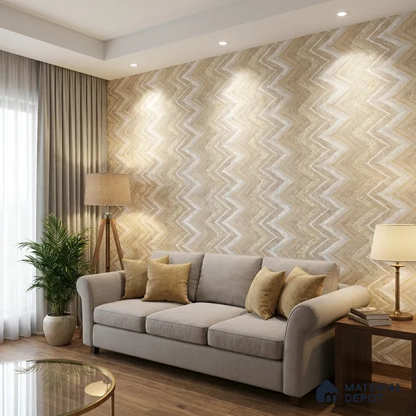AA100304 | 9.5 Meter x 21 Inch PVC Patterned Look Wallpaper - 55 Sq. Ft. | Minimum 15% wastage during installation