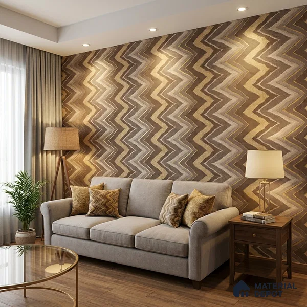 AA100305 | 9.5 Meter x 21 Inch PVC Patterned Look Wallpaper - 55 Sq. Ft. | Minimum 15% wastage during installation