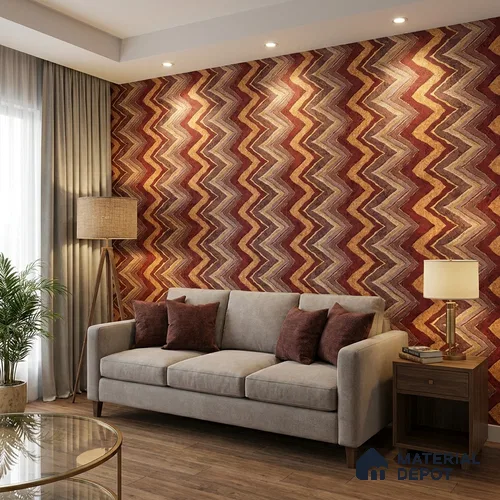 AA100309 | 9.5 Meter x 21 Inch PVC Patterned Look Wallpaper - 55 Sq. Ft. | Minimum 15% wastage during installation