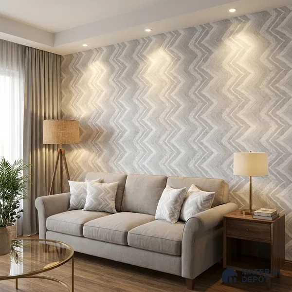 AA100302 | 9.5 Meter x 21 Inch PVC Patterned Look Wallpaper - 55 Sq. Ft. | Minimum 15% wastage during installation