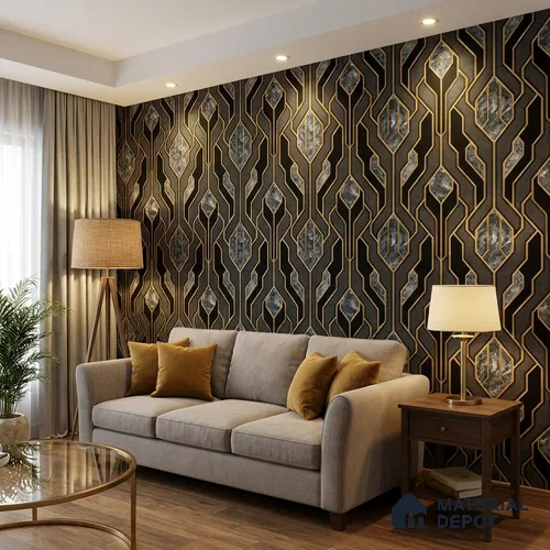 AA101104 | 9.5 Meter x 21 Inch PVC Patterned Look Wallpaper - 55 Sq. Ft. | Minimum 15% wastage during installation