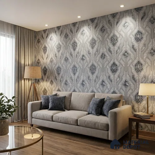 AA101103 | 9.5 Meter x 21 Inch PVC Patterned Look Wallpaper - 55 Sq. Ft. | Minimum 15% wastage during installation