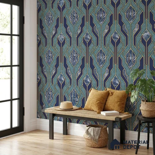 AA101105 | 9.5 Meter x 21 Inch PVC Patterned Look Wallpaper - 55 Sq. Ft. | Minimum 15% wastage during installation