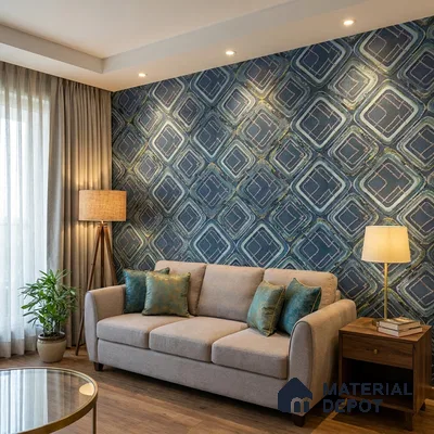 AA100606 | 9.5 Meter x 21 Inch PVC Patterned Look Wallpaper - 55 Sq. Ft. | Minimum 15% wastage during installation