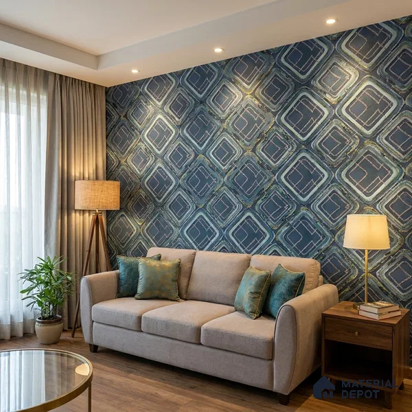AA100606 | 9.5 Meter x 21 Inch PVC Patterned Look Wallpaper - 55 Sq. Ft. | Minimum 15% wastage during installation