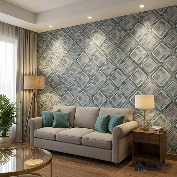 AA100605 | 9.5 Meter x 21 Inch PVC Patterned Look Wallpaper - 55 Sq. Ft. | Minimum 15% wastage during installation