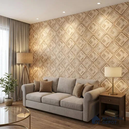 AA100607 | 9.5 Meter x 21 Inch PVC Patterned Look Wallpaper - 55 Sq. Ft. | Minimum 15% wastage during installation
