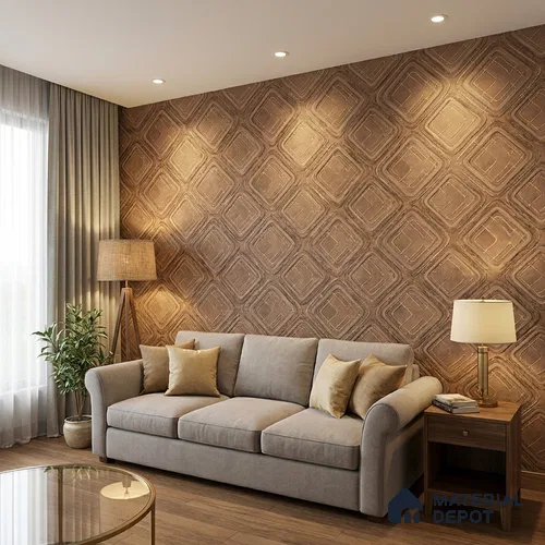 AA100608 | 9.5 Meter x 21 Inch PVC Patterned Look Wallpaper - 55 Sq. Ft. | Minimum 15% wastage during installation