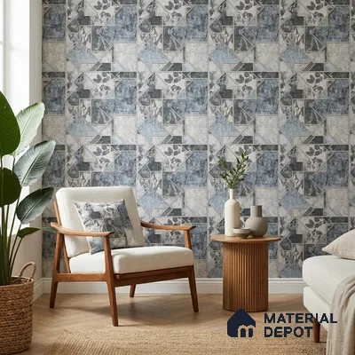 AA100404 | 9.5 Meter x 21 Inch PVC Patterned Look Wallpaper - 55 Sq. Ft. | Minimum 15% wastage during installation