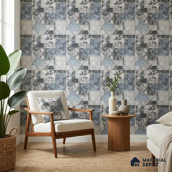 AA100404 | 9.5 Meter x 21 Inch PVC Patterned Look Wallpaper - 55 Sq. Ft. | Minimum 15% wastage during installation