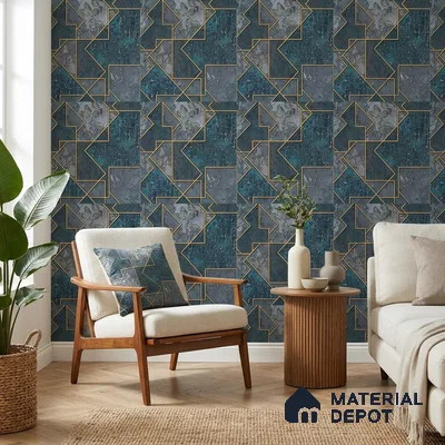 AA100407 | 9.5 Meter x 21 Inch PVC Patterned Look Wallpaper - 55 Sq. Ft. | Minimum 15% wastage during installation