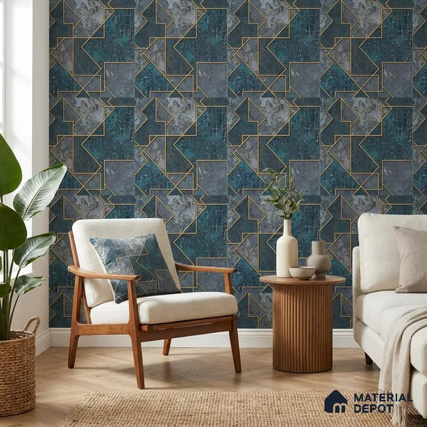 AA100407 | 9.5 Meter x 21 Inch PVC Patterned Look Wallpaper - 55 Sq. Ft. | Minimum 15% wastage during installation