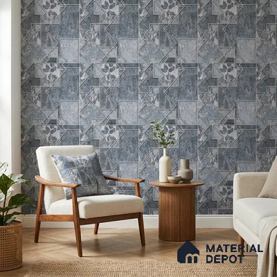AA100403 | 9.5 Meter x 21 Inch PVC Patterned Look Wallpaper - 55 Sq. Ft. | Minimum 15% wastage during installation