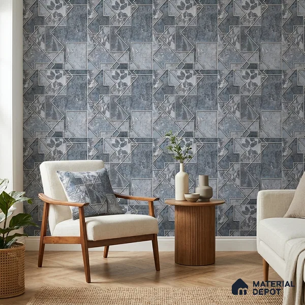 AA100403 | 9.5 Meter x 21 Inch PVC Patterned Look Wallpaper - 55 Sq. Ft. | Minimum 15% wastage during installation