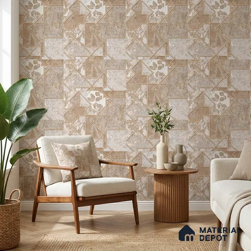 AA100405 | 9.5 Meter x 21 Inch PVC Patterned Look Wallpaper - 55 Sq. Ft. | Minimum 15% wastage during installation