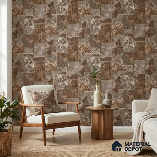 AA100406 | 9.5 Meter x 21 Inch PVC Patterned Look Wallpaper - 55 Sq. Ft. | Minimum 15% wastage during installation