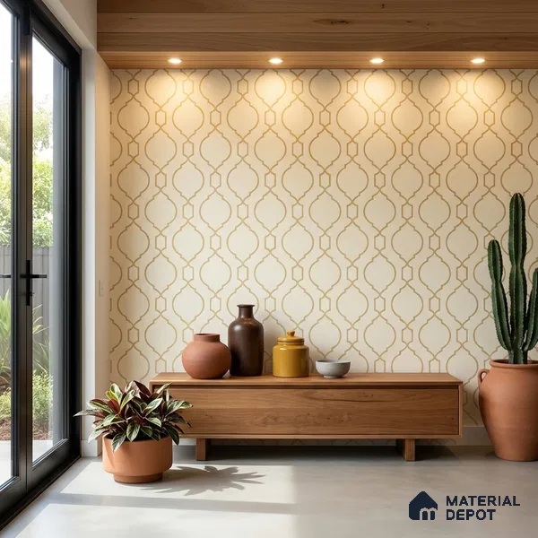 88387-2 | 5 Meter x 42 Inch PVC Patterned Look Wallpaper - 57 Sq. Ft. | Minimum 15% wastage during installation