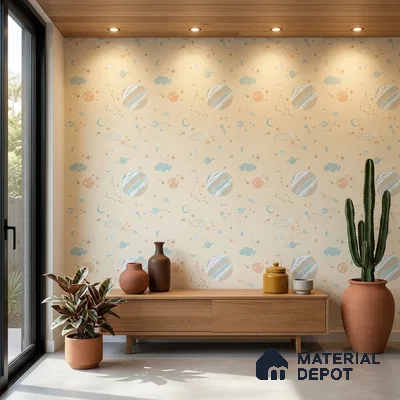 5136-1 | 5 Meter x 42 Inch PVC Space Look Wallpaper - 57 Sq. Ft. | Minimum 15% wastage during installation
