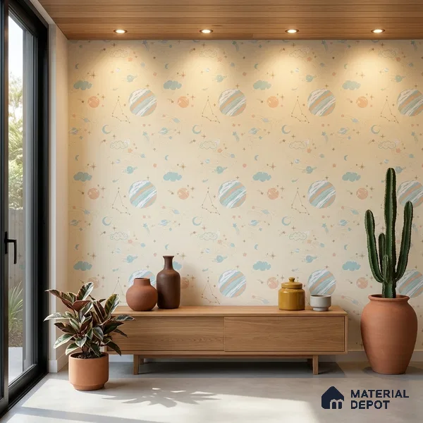 5136-1 | 5 Meter x 42 Inch PVC Space Look Wallpaper - 57 Sq. Ft. | Minimum 15% wastage during installation
