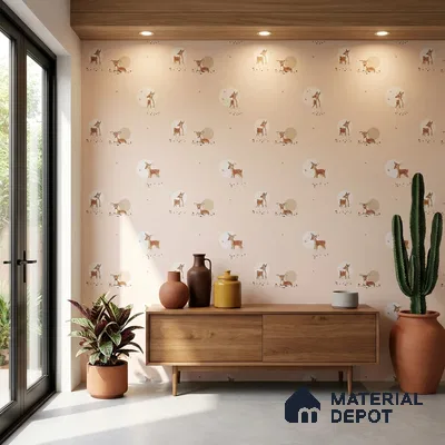 5140-1 | 5 Meter x 42 Inch PVC Patterned Look Wallpaper - 57 Sq. Ft. | Minimum 15% wastage during installation