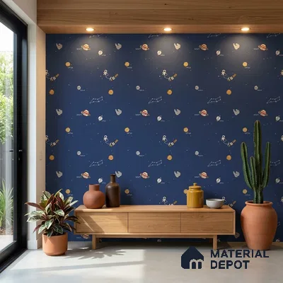 88440-2 | 5 Meter x 42 Inch PVC Space Look Wallpaper - 57 Sq. Ft. | Minimum 15% wastage during installation