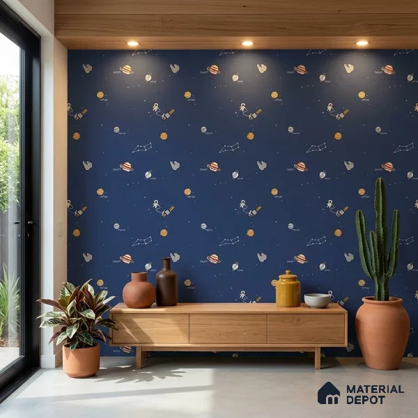 88440-2 | 5 Meter x 42 Inch PVC Space Look Wallpaper - 57 Sq. Ft. | Minimum 15% wastage during installation