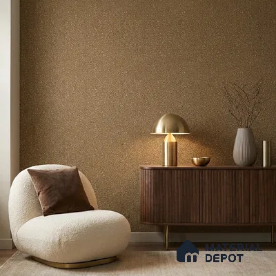 19014-7 | Brown Glitter Speckle PVC Textured Wallpaper - 5 Meter x 42 Inch, 57 Sq. Ft. (Min. 15% Wastage)