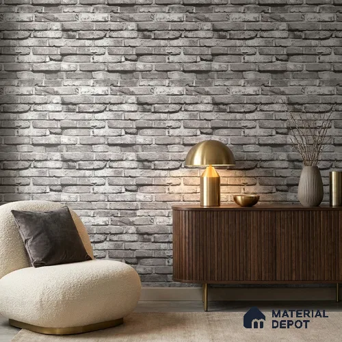 87033-1 | 5 Meter x 42 Inch PVC Brick Look Wallpaper - 57 Sq. Ft. | Minimum 15% wastage during installation