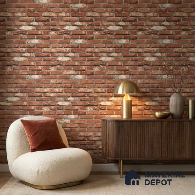 87033-3 | 5 Meter x 42 Inch PVC Brick Look Wallpaper - 57 Sq. Ft. | Minimum 15% wastage during installation