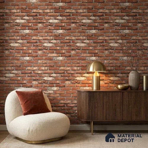 87033-3 | 5 Meter x 42 Inch PVC Brick Look Wallpaper - 57 Sq. Ft. | Minimum 15% wastage during installation