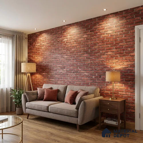 87033-5 | 5 Meter x 42 Inch PVC Brick Look Wallpaper - 57 Sq. Ft. | Minimum 15% wastage during installation