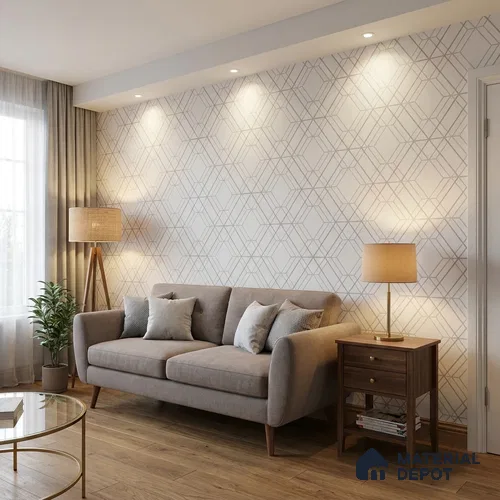 88380-1 | 5 Meter x 42 Inch PVC Geometric Look Wallpaper - 57 Sq. Ft. | Minimum 15% wastage during installation