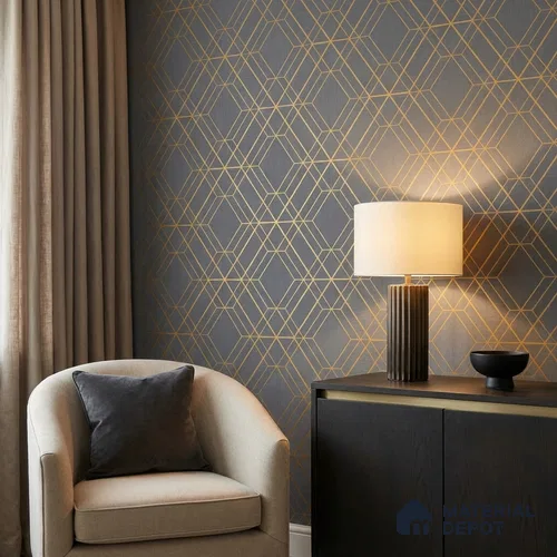 88380-4 | 5 Meter x 42 Inch PVC Geometric Look Wallpaper - 57 Sq. Ft. | Minimum 15% wastage during installation