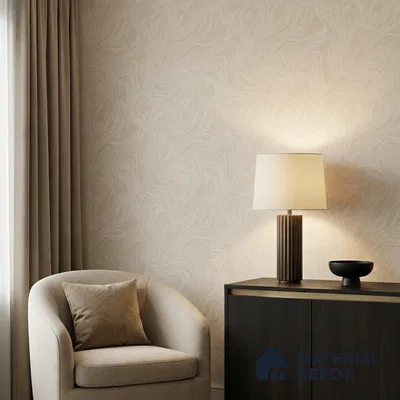88461-1 | Cream Swirl Marble Look Wallpaper 5 Meter x 42 Inch PVC - 57 Sq. Ft. | Minimum 15% wastage during installation