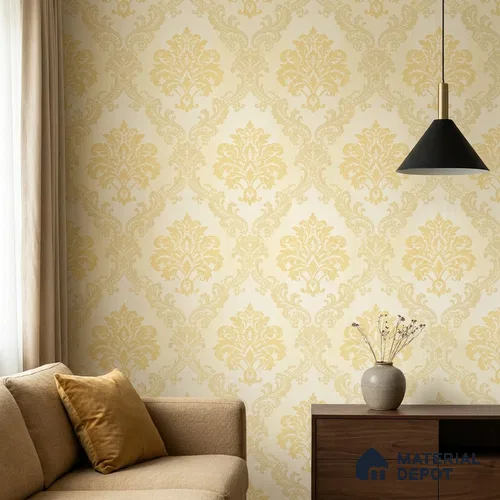 88477-1 | 5 Meter x 42 Inch PVC Damask Look Wallpaper - 57 Sq. Ft. | Minimum 15% wastage during installation