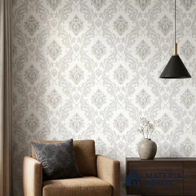 88474-1 | 5 Meter x 42 Inch PVC Damask Look Wallpaper - 57 Sq. Ft. | Minimum 15% wastage during installation