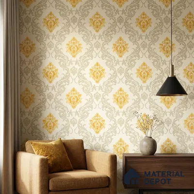 88474-2 | 5 Meter x 42 Inch PVC Damask Look Wallpaper - 57 Sq. Ft. | Minimum 15% wastage during installation